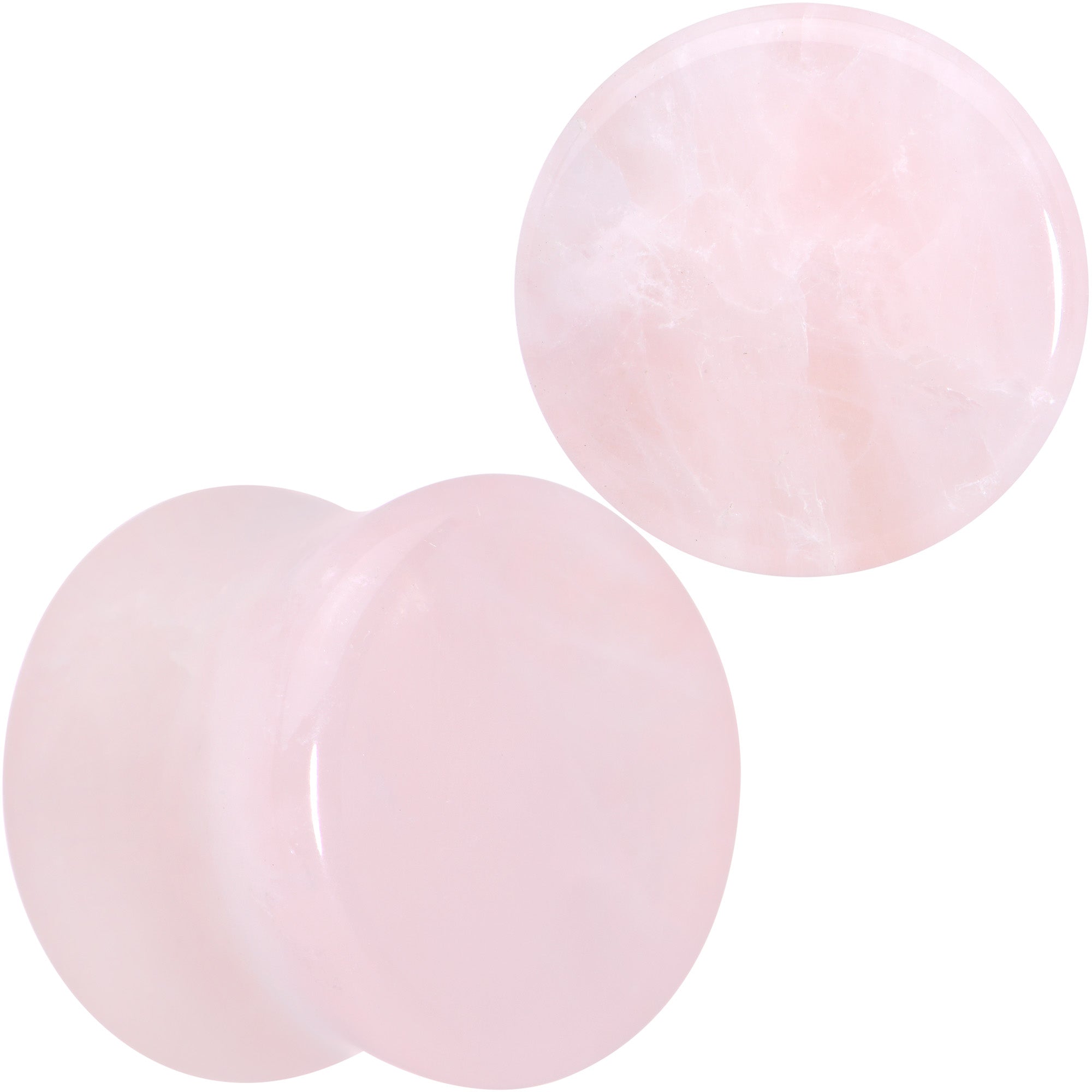 BodyCandy Pink Rose Quartz Round Double Flare Plug Set — product on model