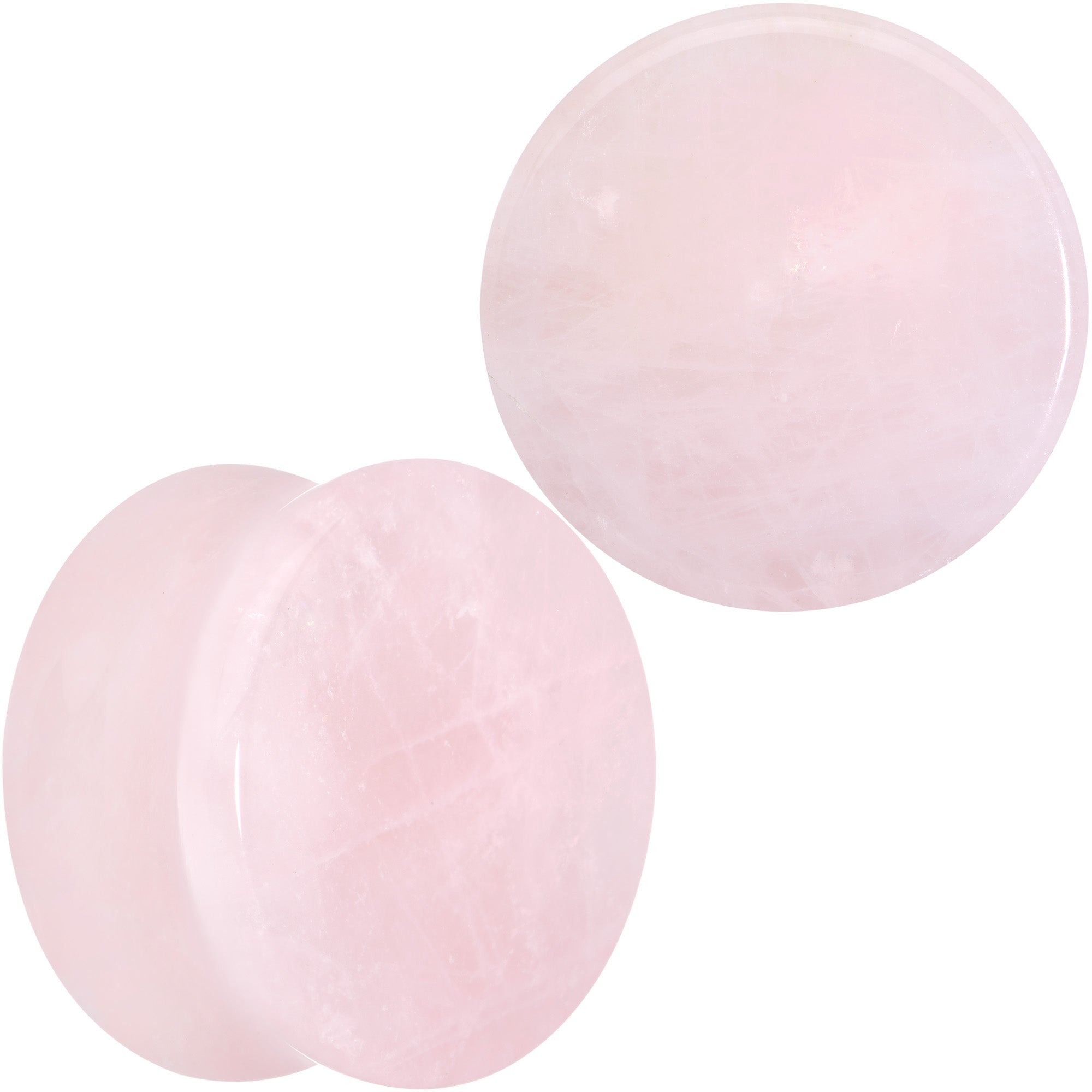 BodyCandy Pink Rose Quartz Round Double Flare Plug Set — back view
