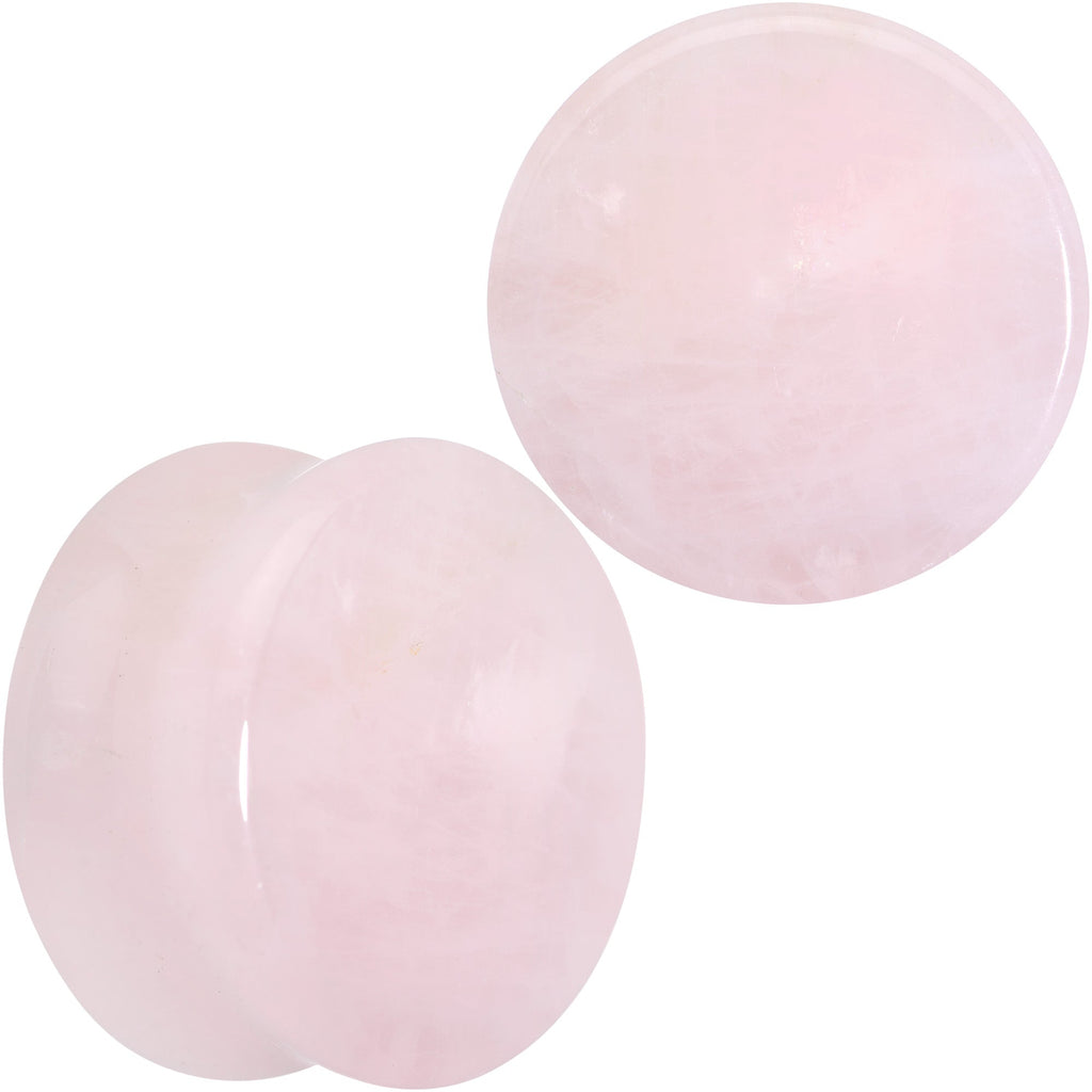 BodyCandy Pink Rose Quartz Round Double Flare Plug Set — alternative angle