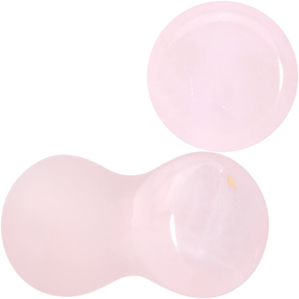 BodyCandy Pink Rose Quartz Round Double Flare Plug Set — alternative angle