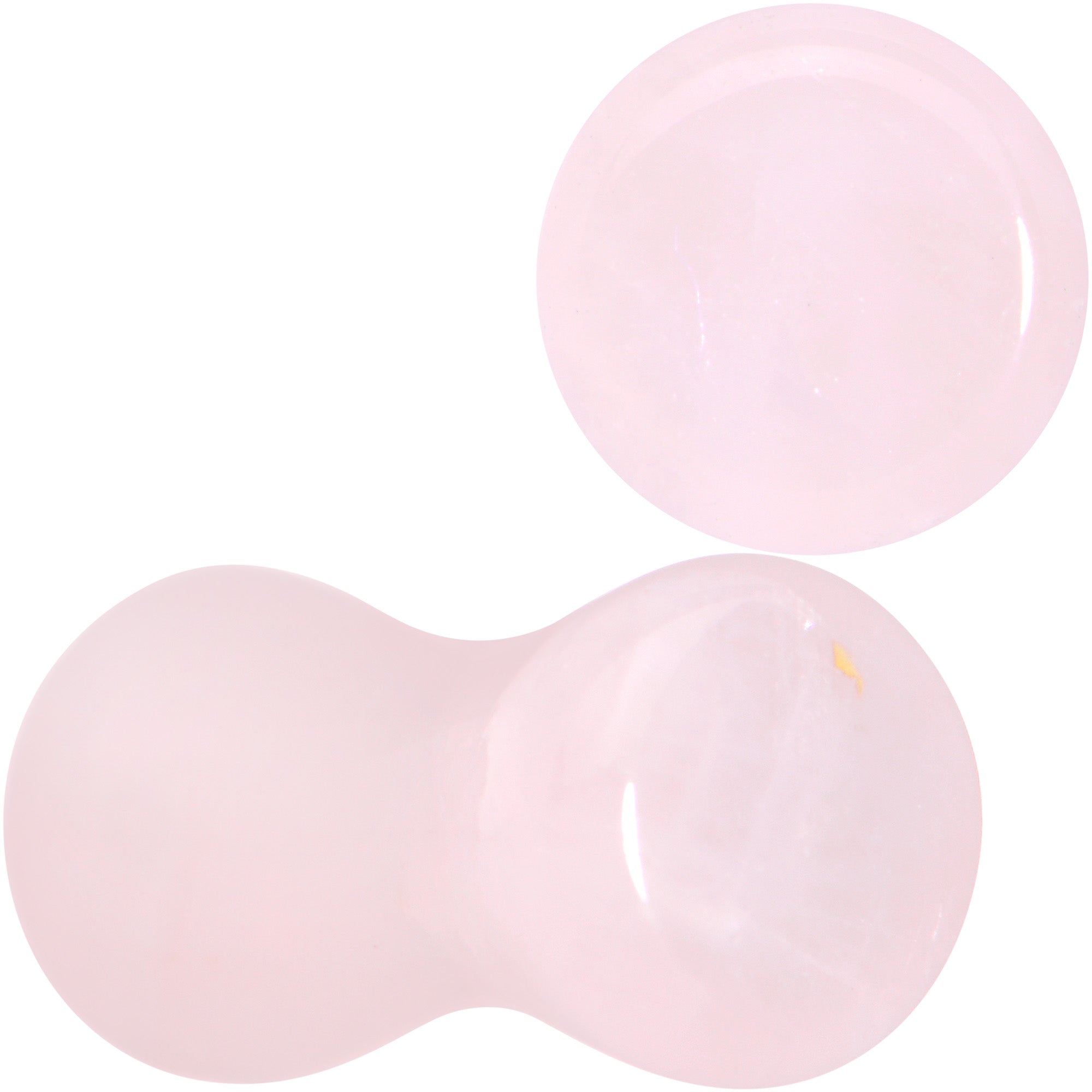 BodyCandy Pink Rose Quartz Round Double Flare Plug Set — alternative angle