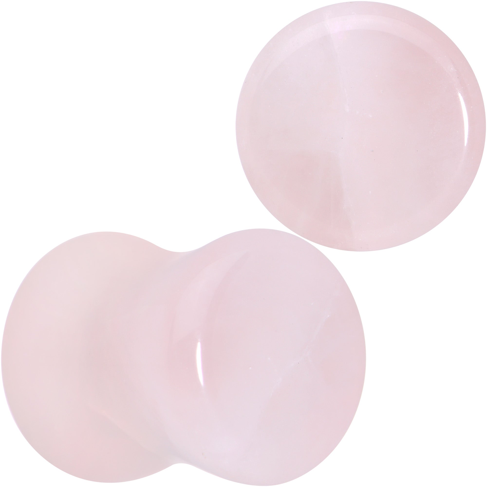 BodyCandy Pink Rose Quartz Round Double Flare Plug Set — color detail