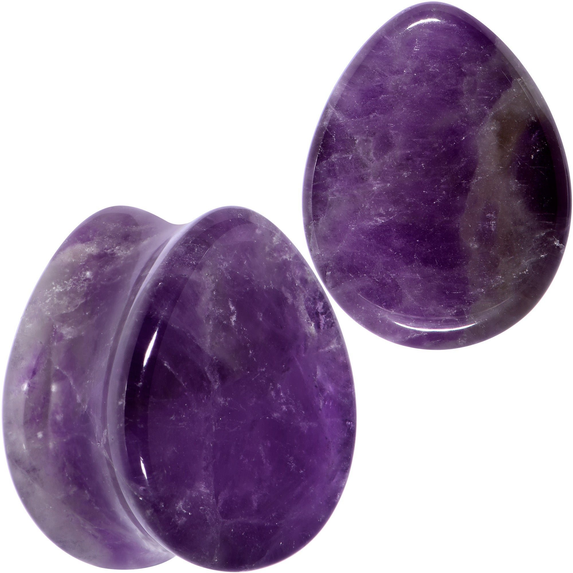 BodyCandy Purple Amethyst Stone Drop Saddle Plug Set — comparison shot