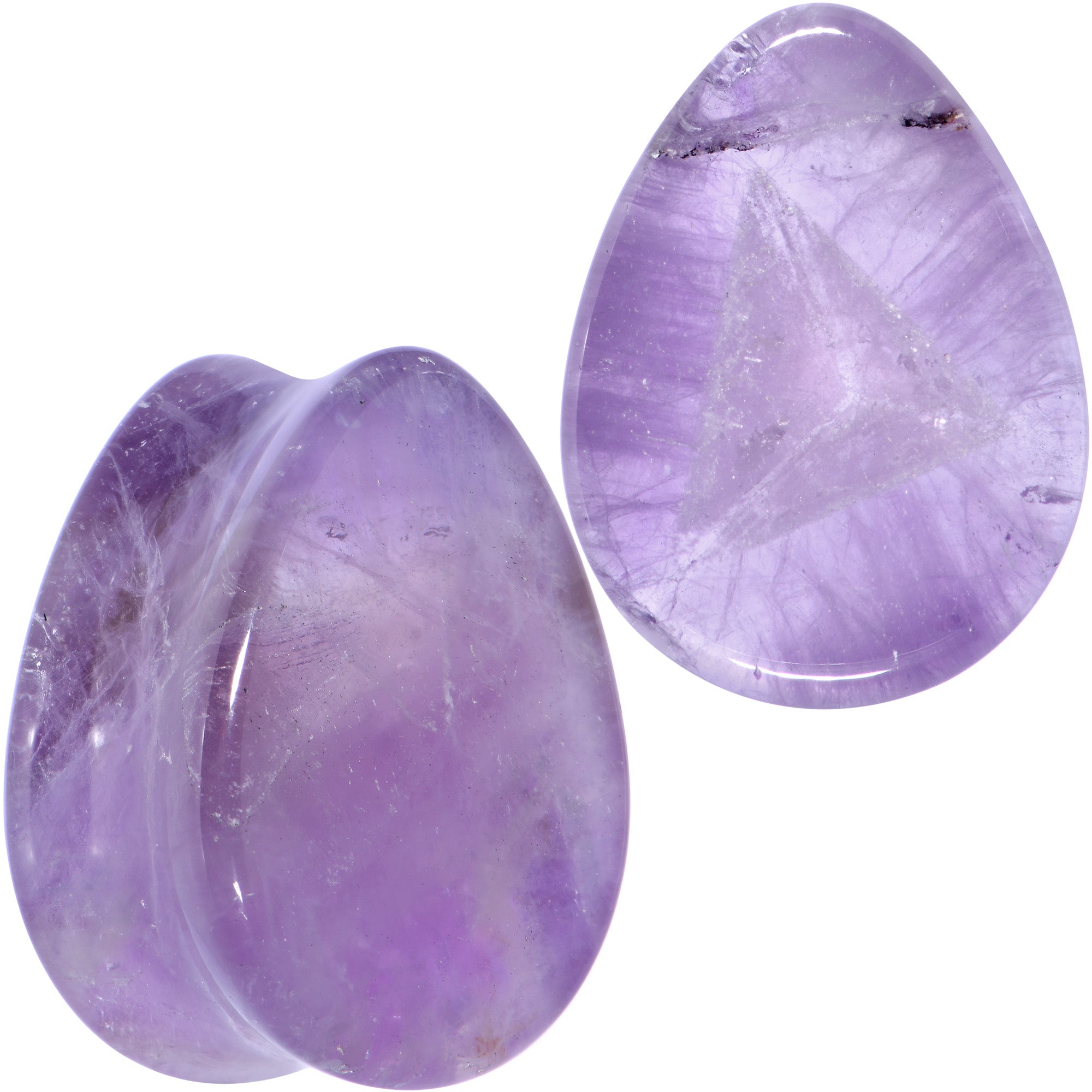 BodyCandy Purple Amethyst Stone Drop Saddle Plug Set — feature highlight
