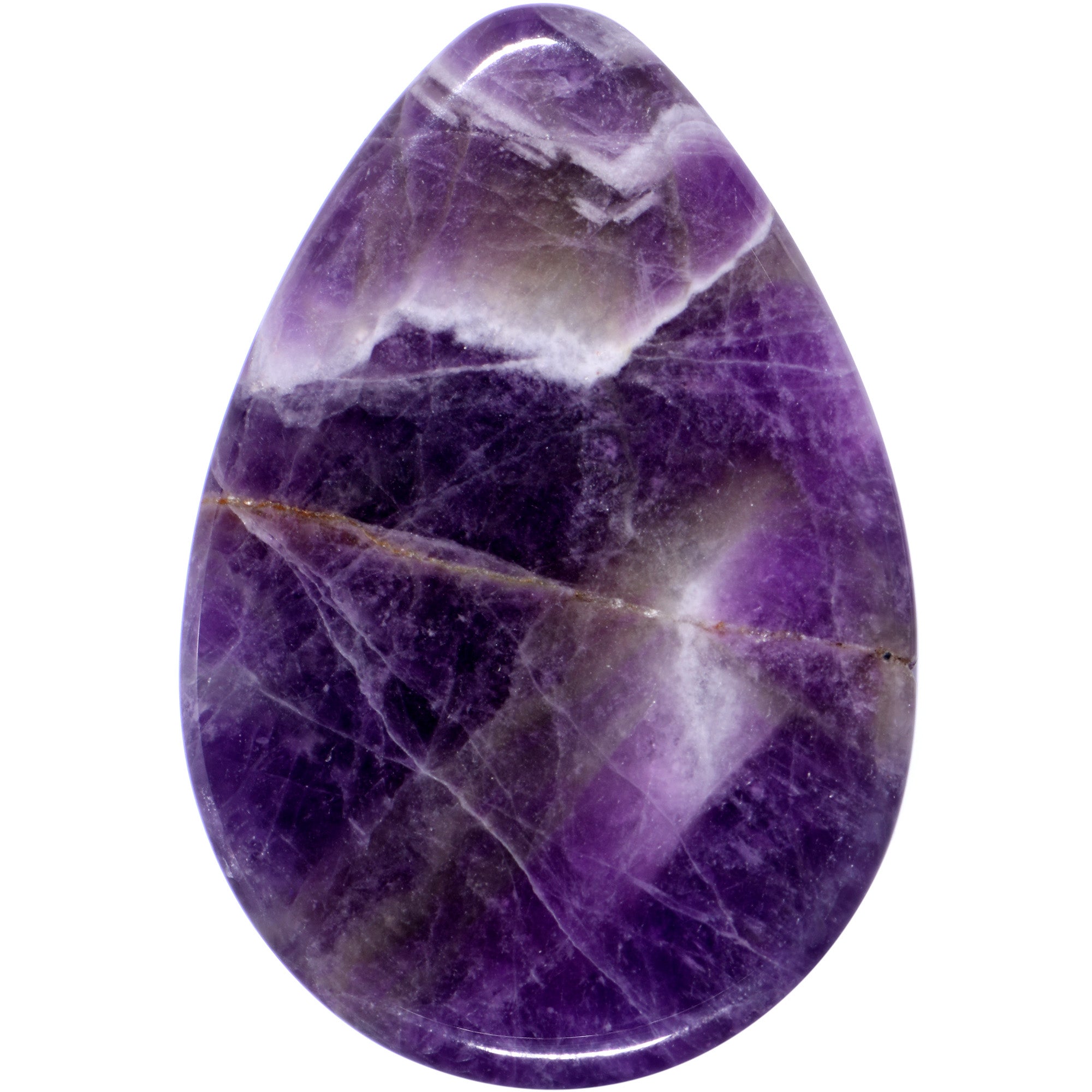 BodyCandy Purple Amethyst Stone Drop Saddle Plug Set — side view