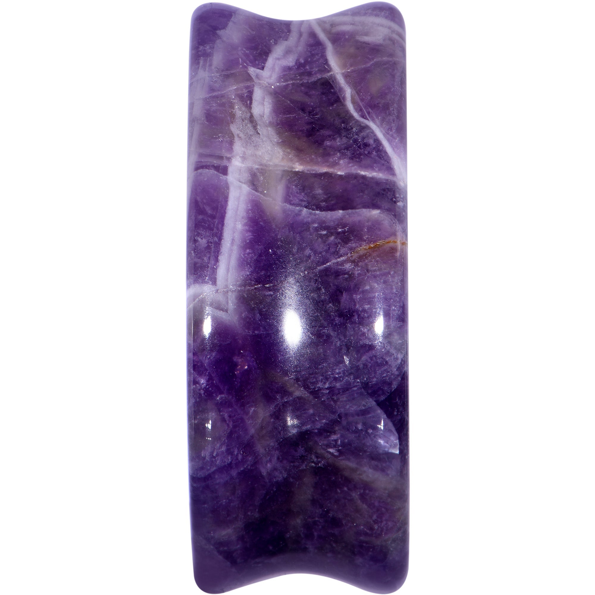 BodyCandy Purple Amethyst Stone Drop Saddle Plug Set — back view