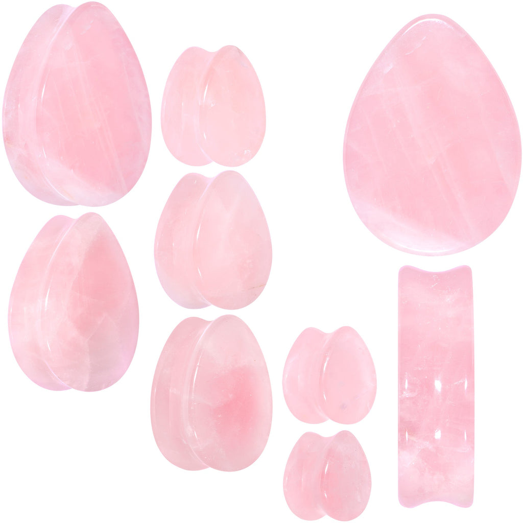 BodyCandy Pink Rose Quartz Drop Saddle Plug Set — main product shot