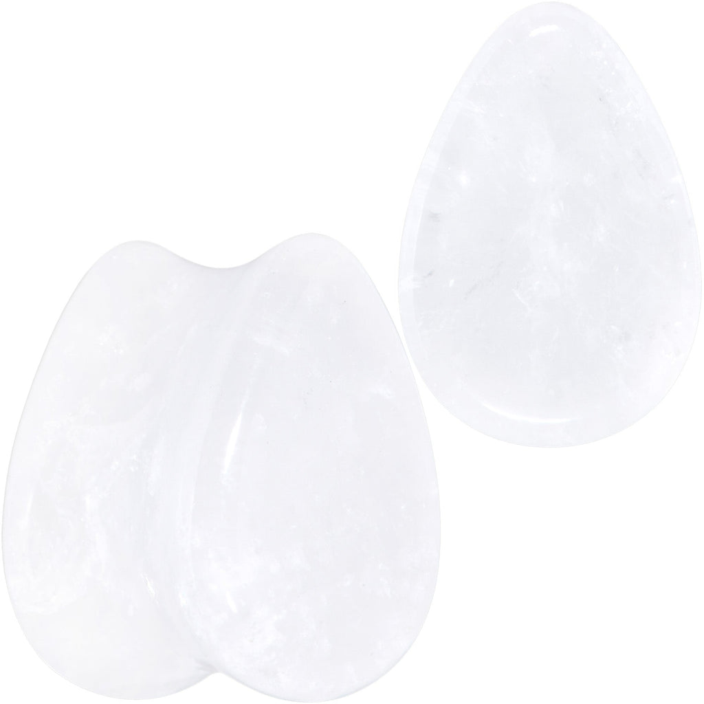 BodyCandy White Cloudy Quartz Drop Saddle Plug Set — alternative angle