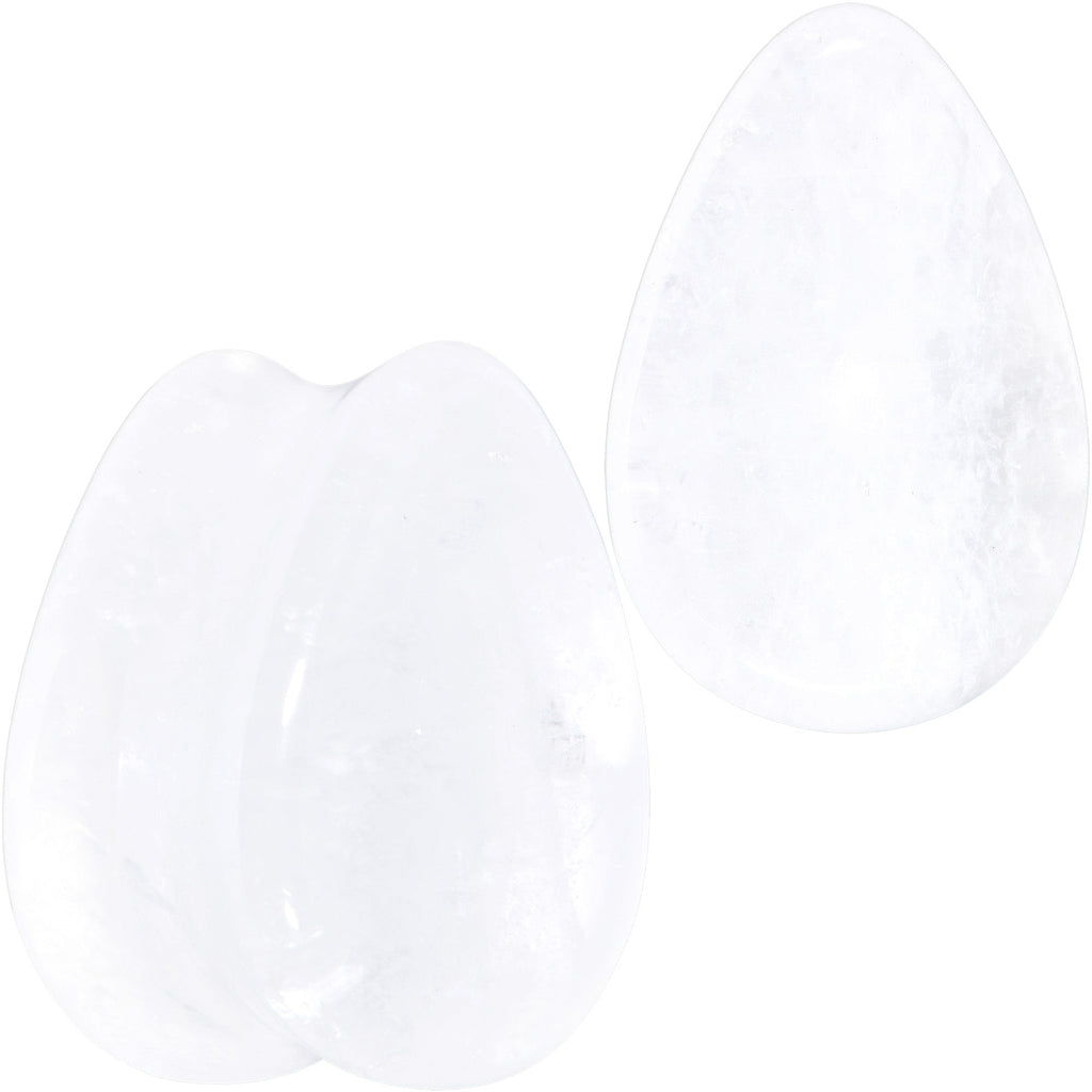 BodyCandy White Cloudy Quartz Drop Saddle Plug Set — comparison shot