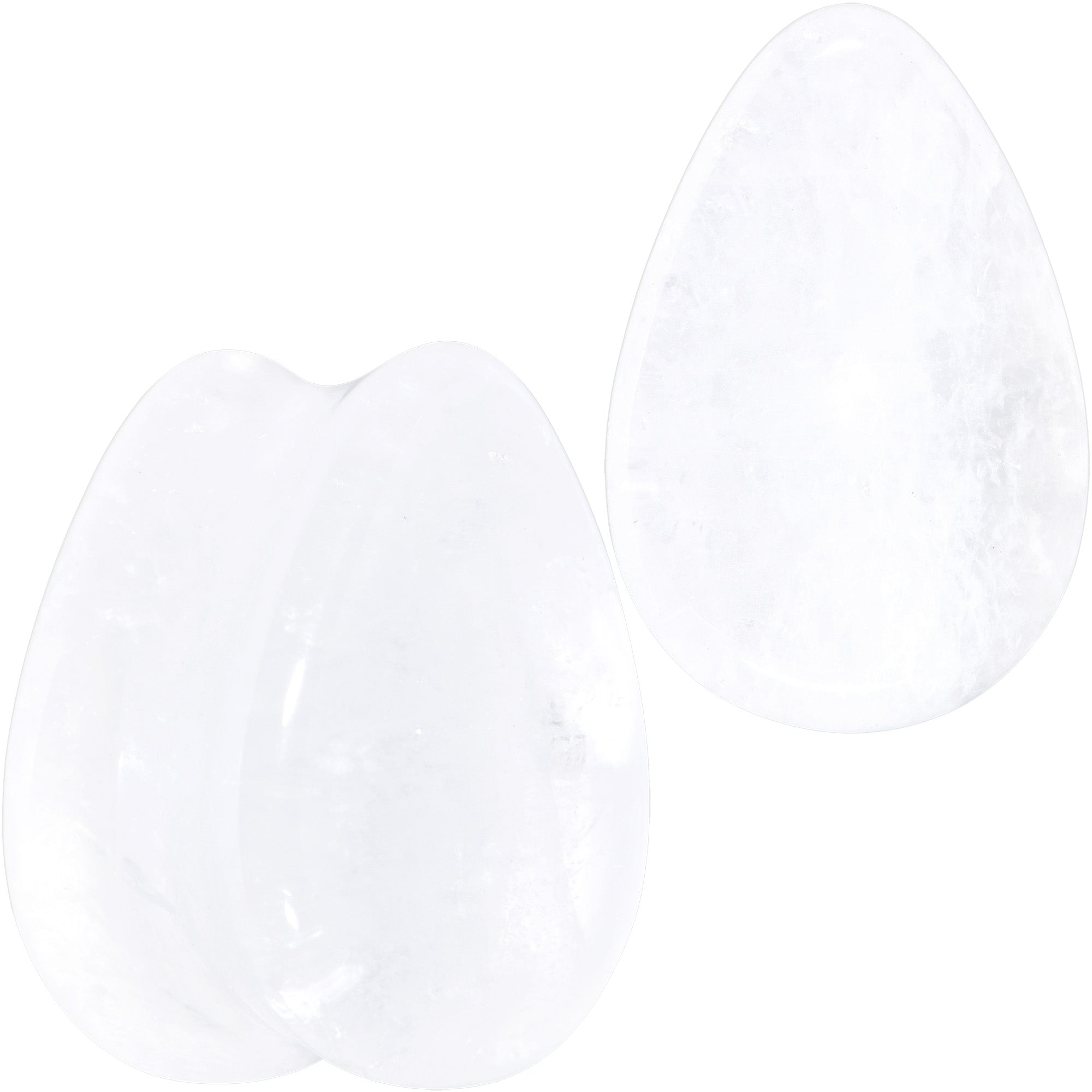 BodyCandy White Cloudy Quartz Drop Saddle Plug Set — comparison shot