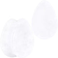 BodyCandy White Cloudy Quartz Drop Saddle Plug Set — fabric or material detail