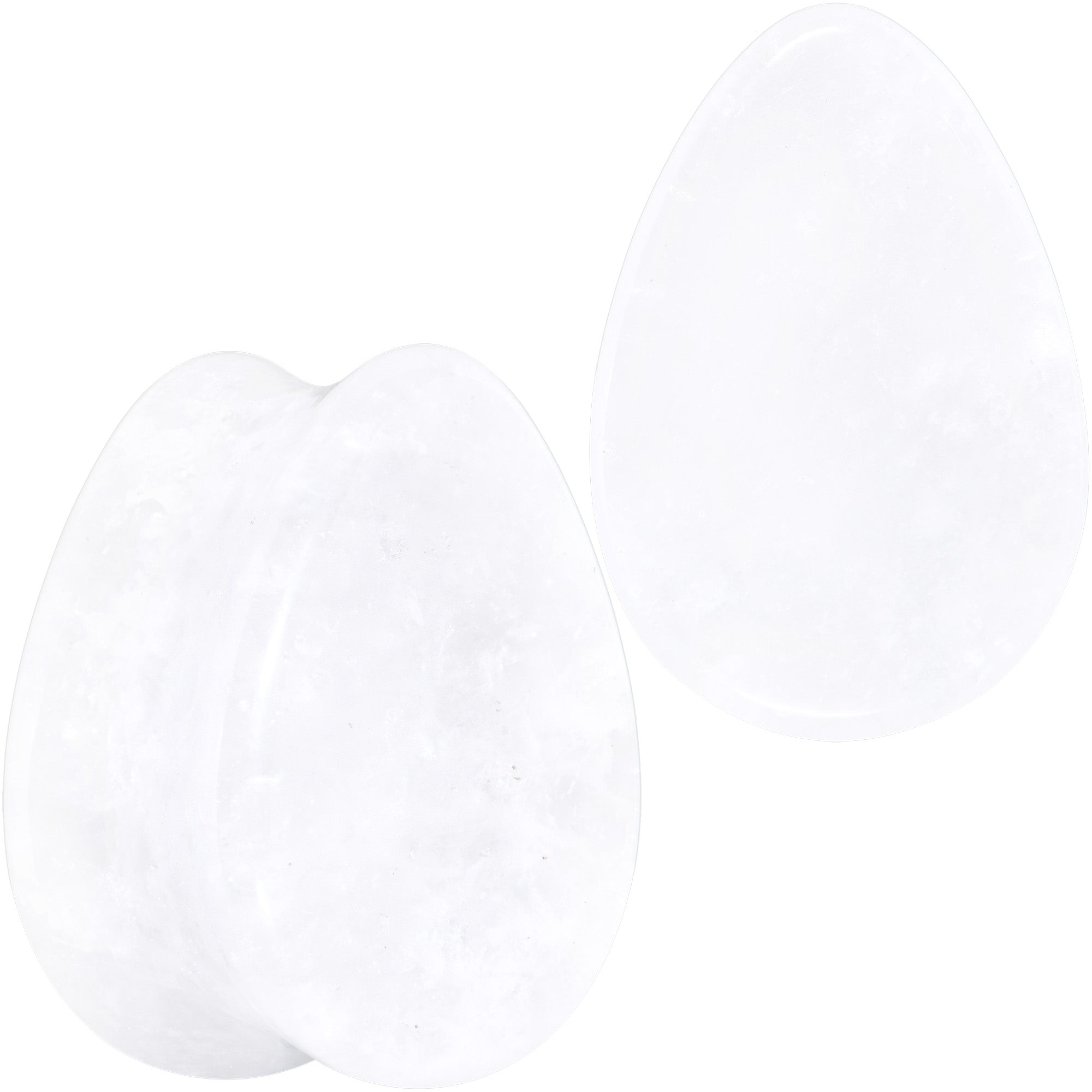 BodyCandy White Cloudy Quartz Drop Saddle Plug Set — fabric or material detail