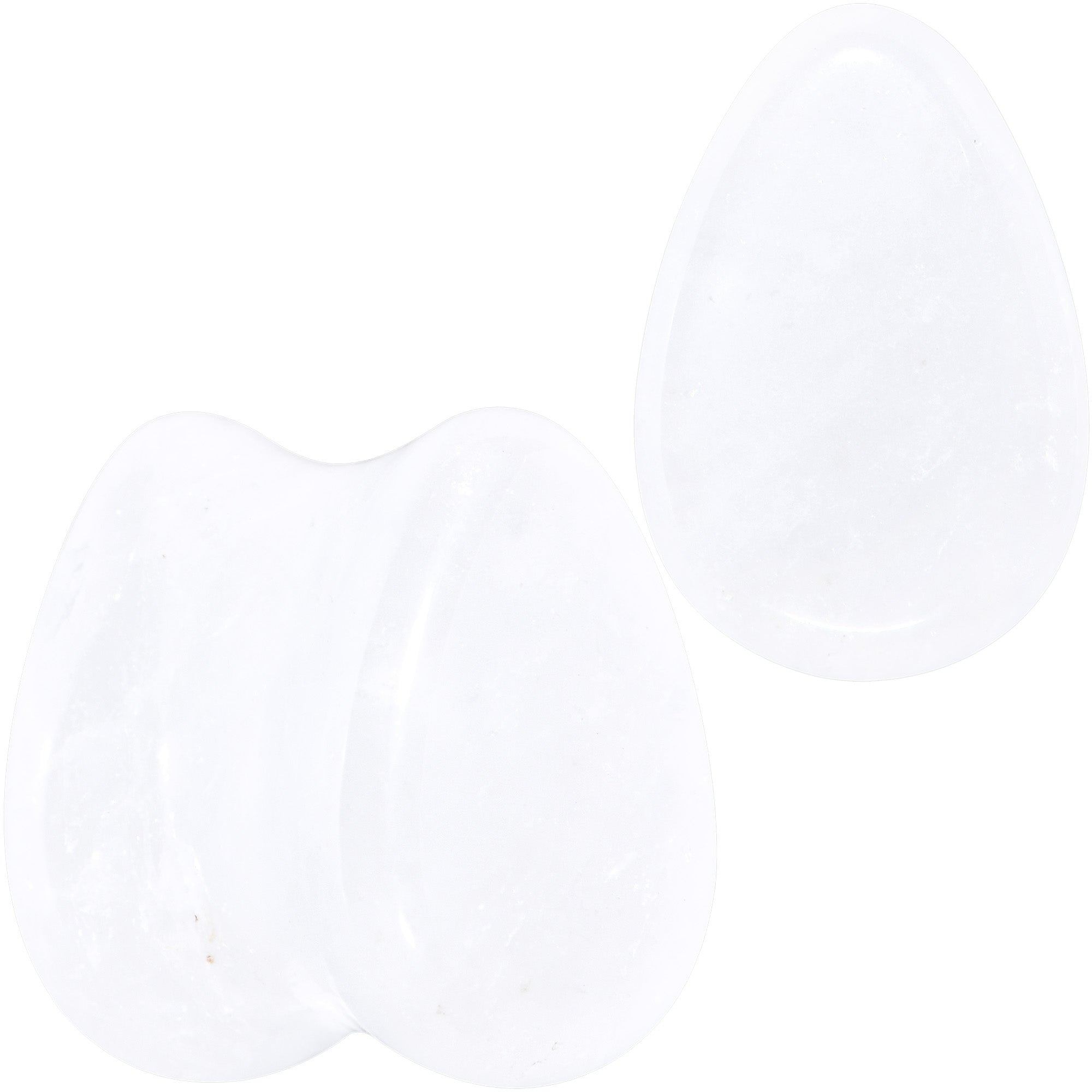 BodyCandy White Cloudy Quartz Drop Saddle Plug Set — size reference