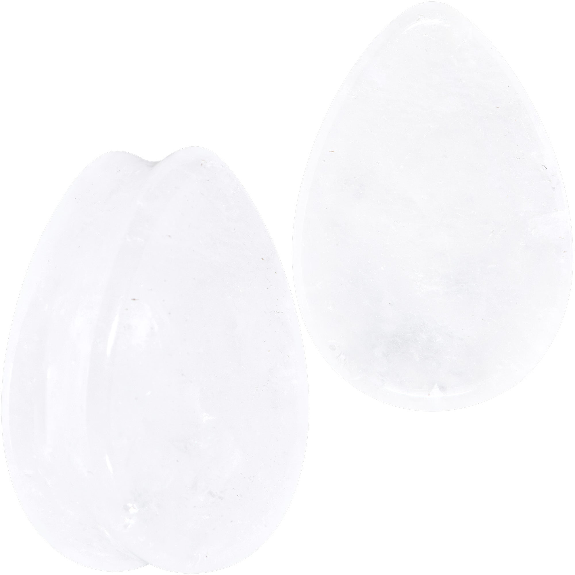 BodyCandy White Cloudy Quartz Drop Saddle Plug Set — detail close-up