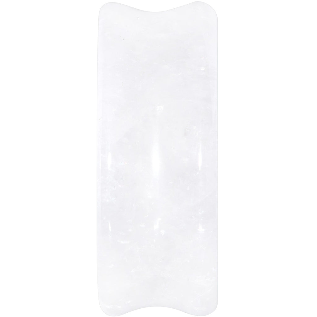 BodyCandy White Cloudy Quartz Drop Saddle Plug Set — back view