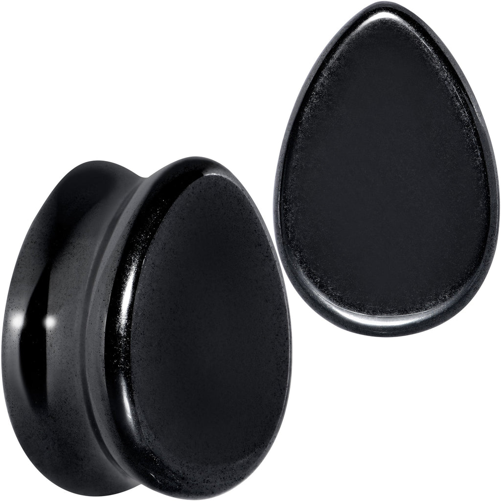 BodyCandy Black Hematite Stone Drop Saddle Plug Set — fabric or material detail