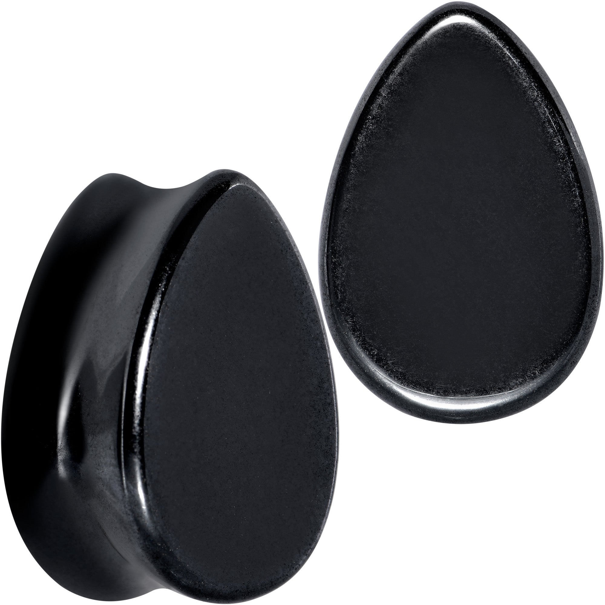 BodyCandy Black Hematite Stone Drop Saddle Plug Set — feature highlight