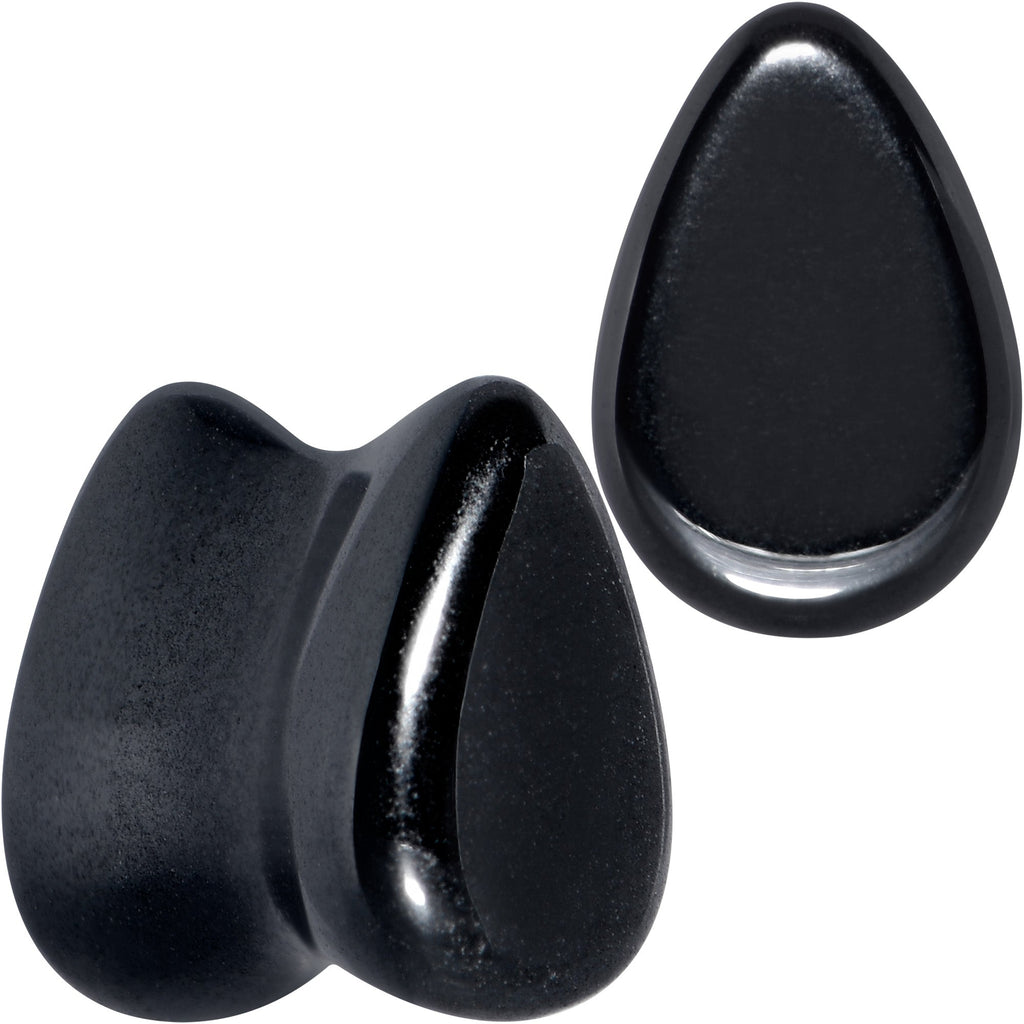 BodyCandy Black Hematite Stone Drop Saddle Plug Set — alternative angle