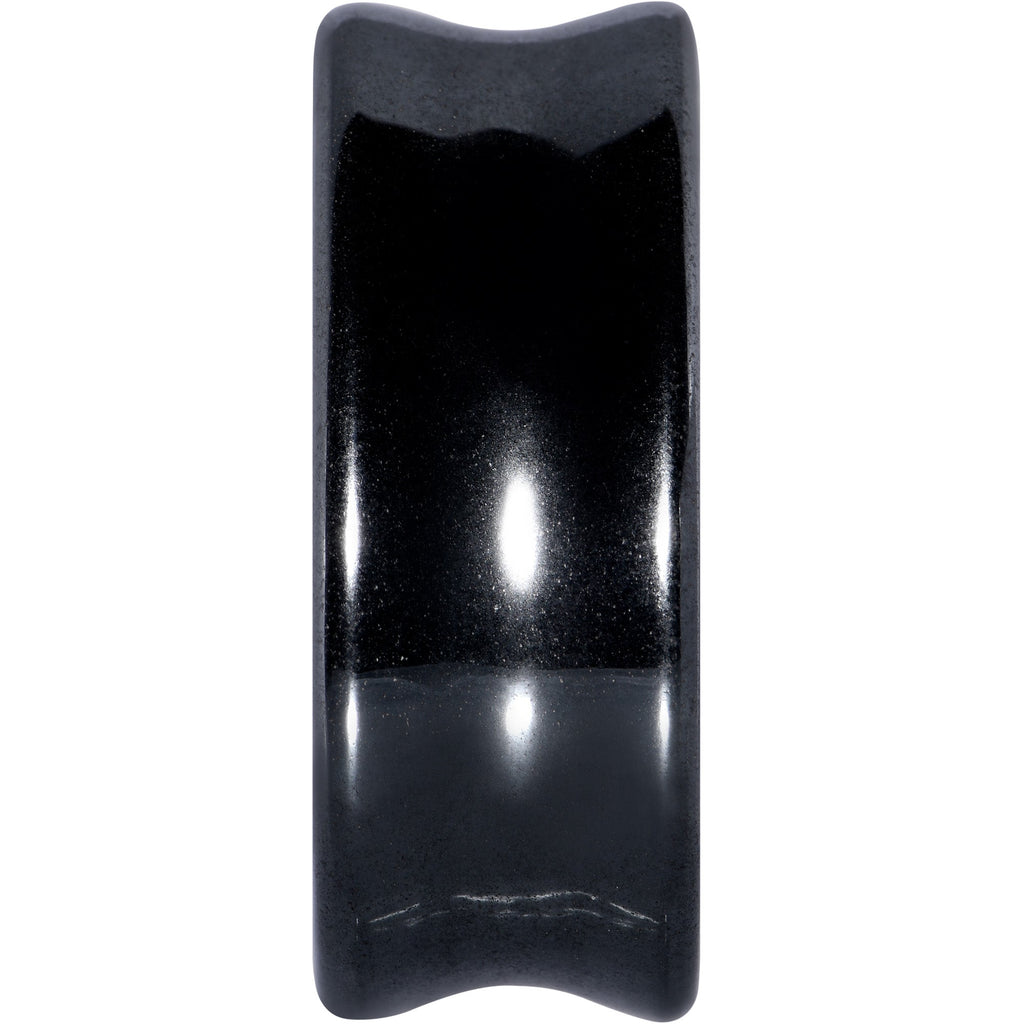 BodyCandy Black Hematite Stone Drop Saddle Plug Set — back view