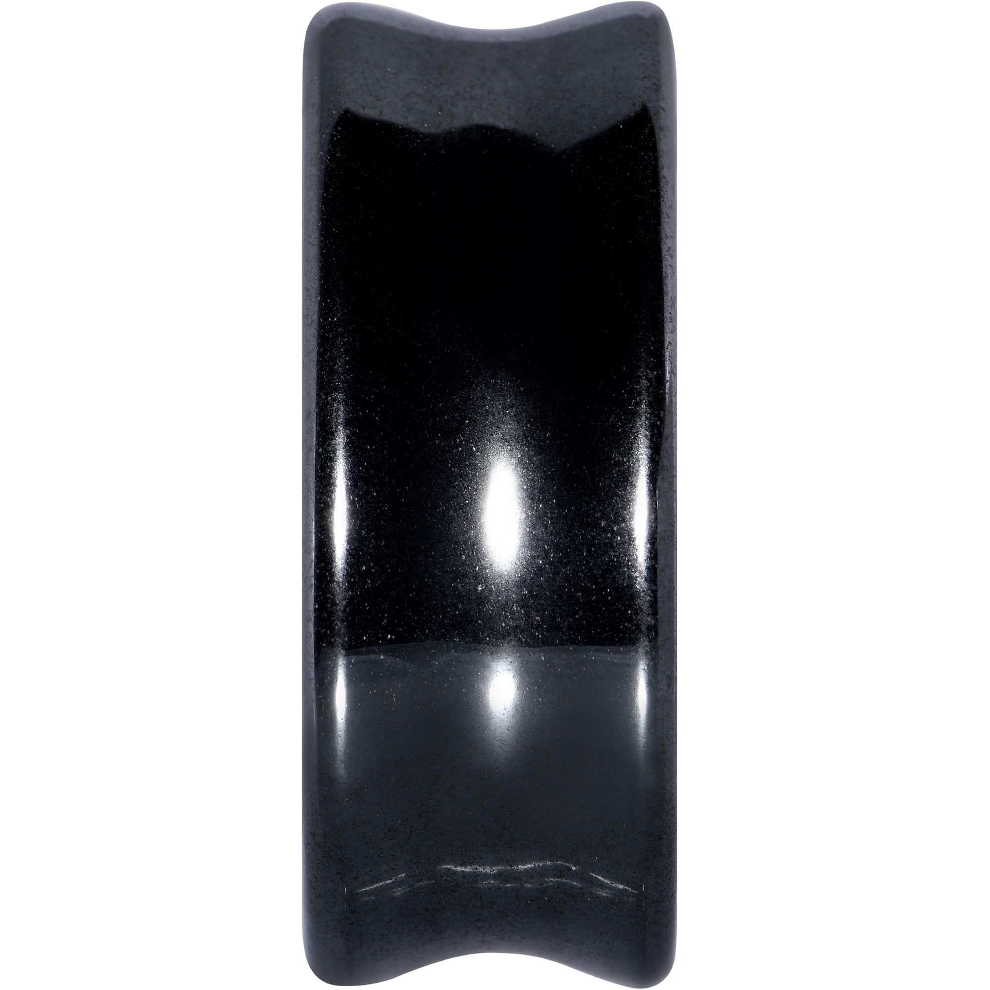 BodyCandy Black Hematite Stone Drop Saddle Plug Set — back view