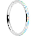 BodyCandy 16G 3/8 White Synthetic Opal Forward Facing Hinged Segment Ring — main product shot