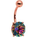 BodyCandy Vitrail Gem Rose Gold Tone Simply Elegant Style Belly Ring — main product shot