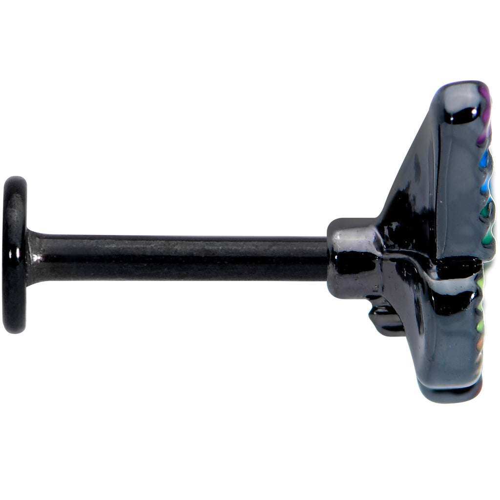 BodyCandy 16G 5/16 Black Rainbow Pride Butterfly Labret Monroe Tragus — lifestyle context
