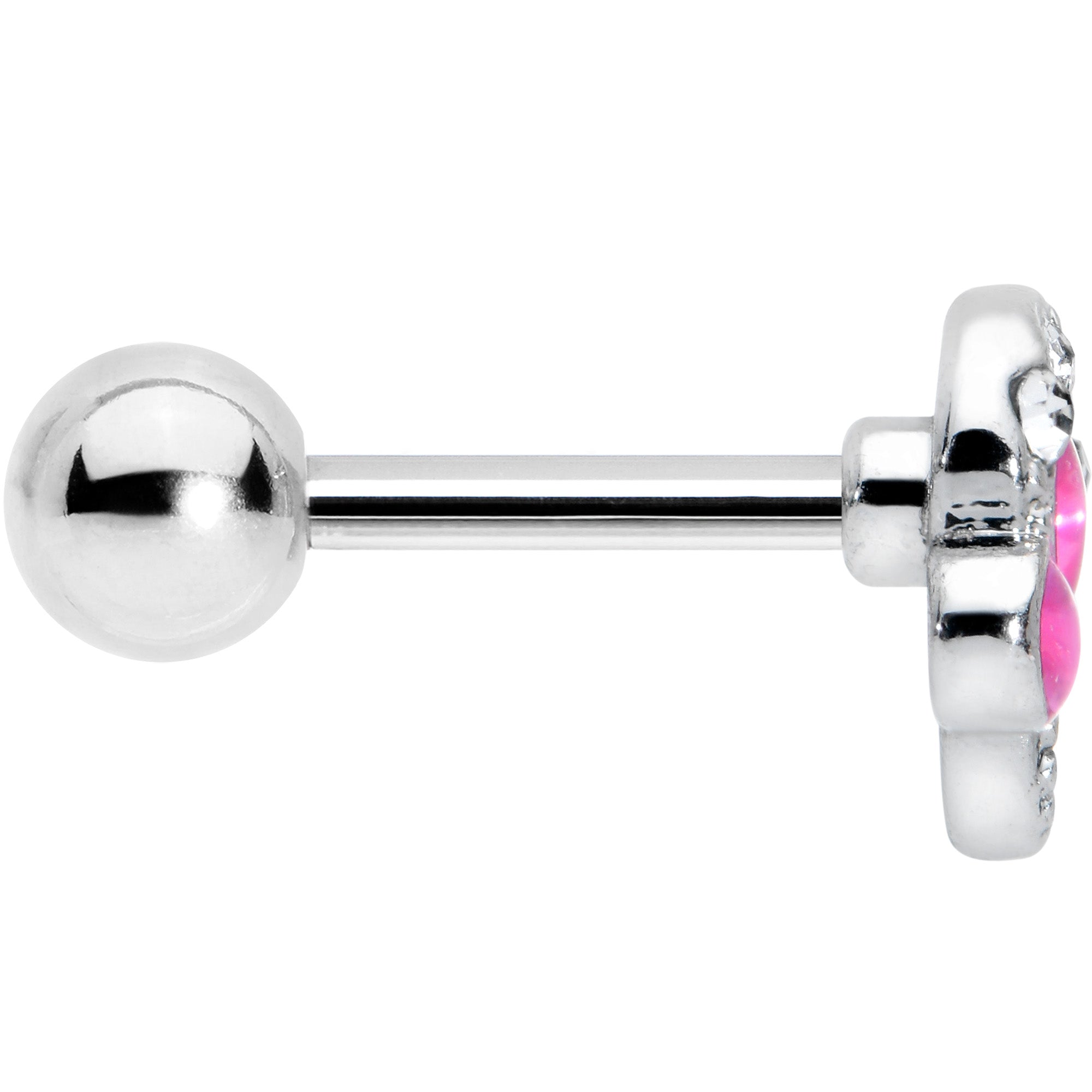 BodyCandy 16G 1/4 Clear Pink Gem Curve Heart Valentines Day Cartilage Tragus — lifestyle context