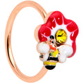 BodyCandy 20G 5/16 Yellow Gem Rose Gold Tone Queen Bee Flower Nose Hoop — main product shot