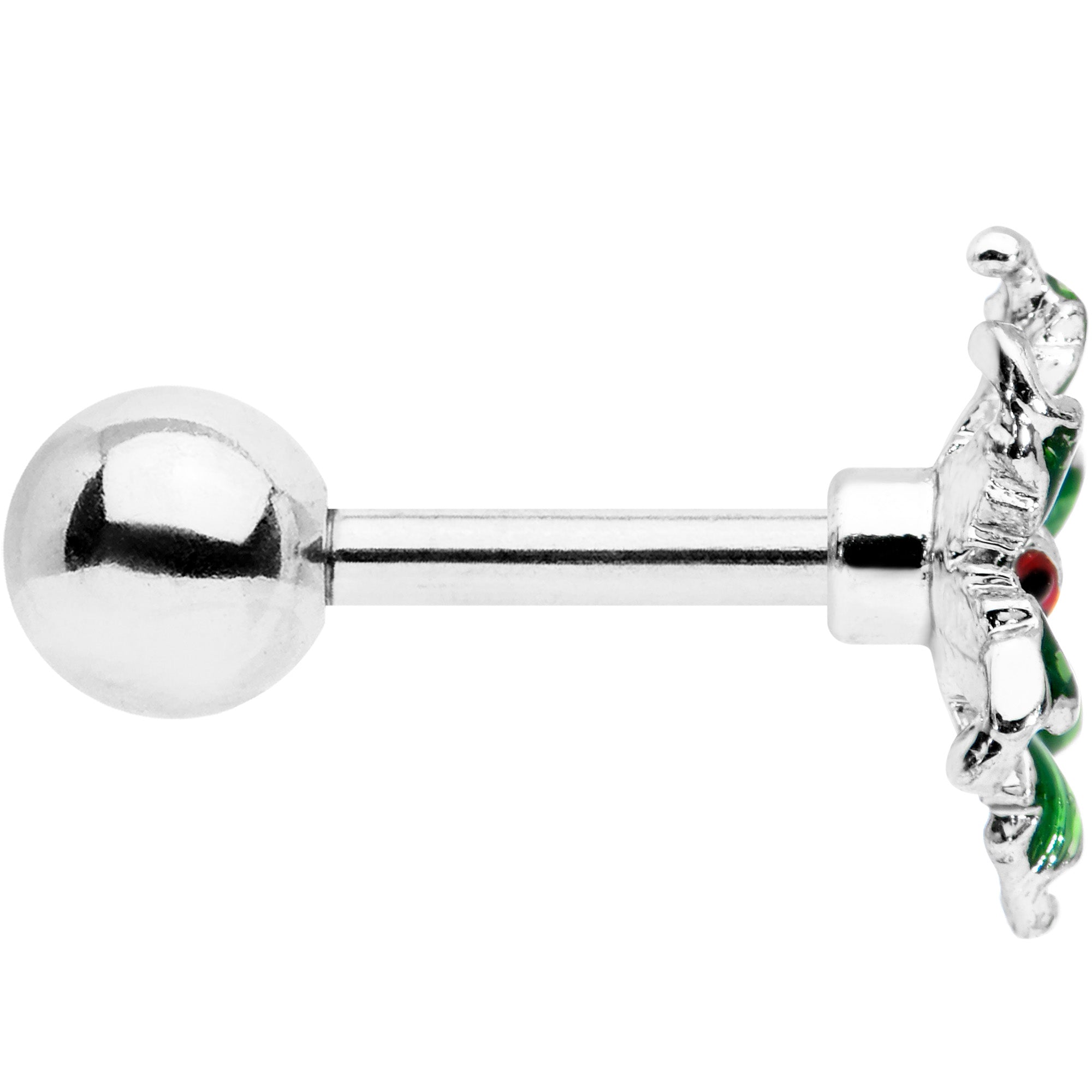 BodyCandy 16G 1/4 Tiny Ladybug Leaves Cartilage Tragus Earring — lifestyle context