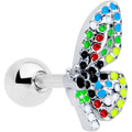 BodyCandy 16G 1/4 Mosaic Butterfly Cartilage Tragus Earring — main product shot