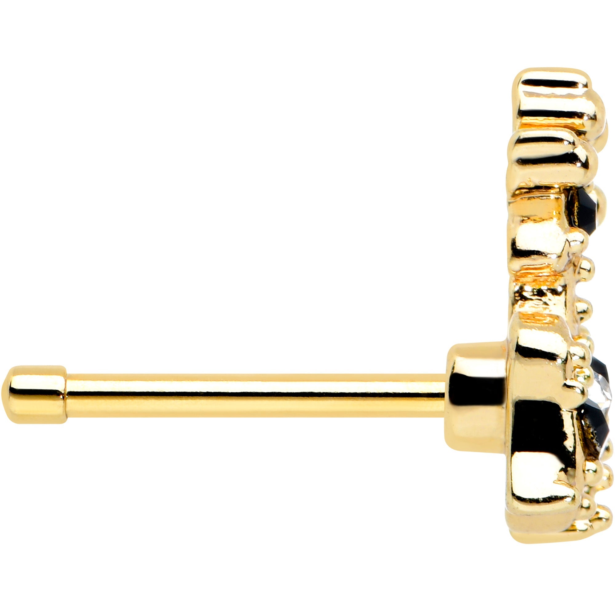 BodyCandy 20G 1/4 Black Gem Gold Tone Decadent Deer Nose Bone — lifestyle context