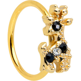 20G 5/16 Black Gem Decadent Deer Nose Hoop