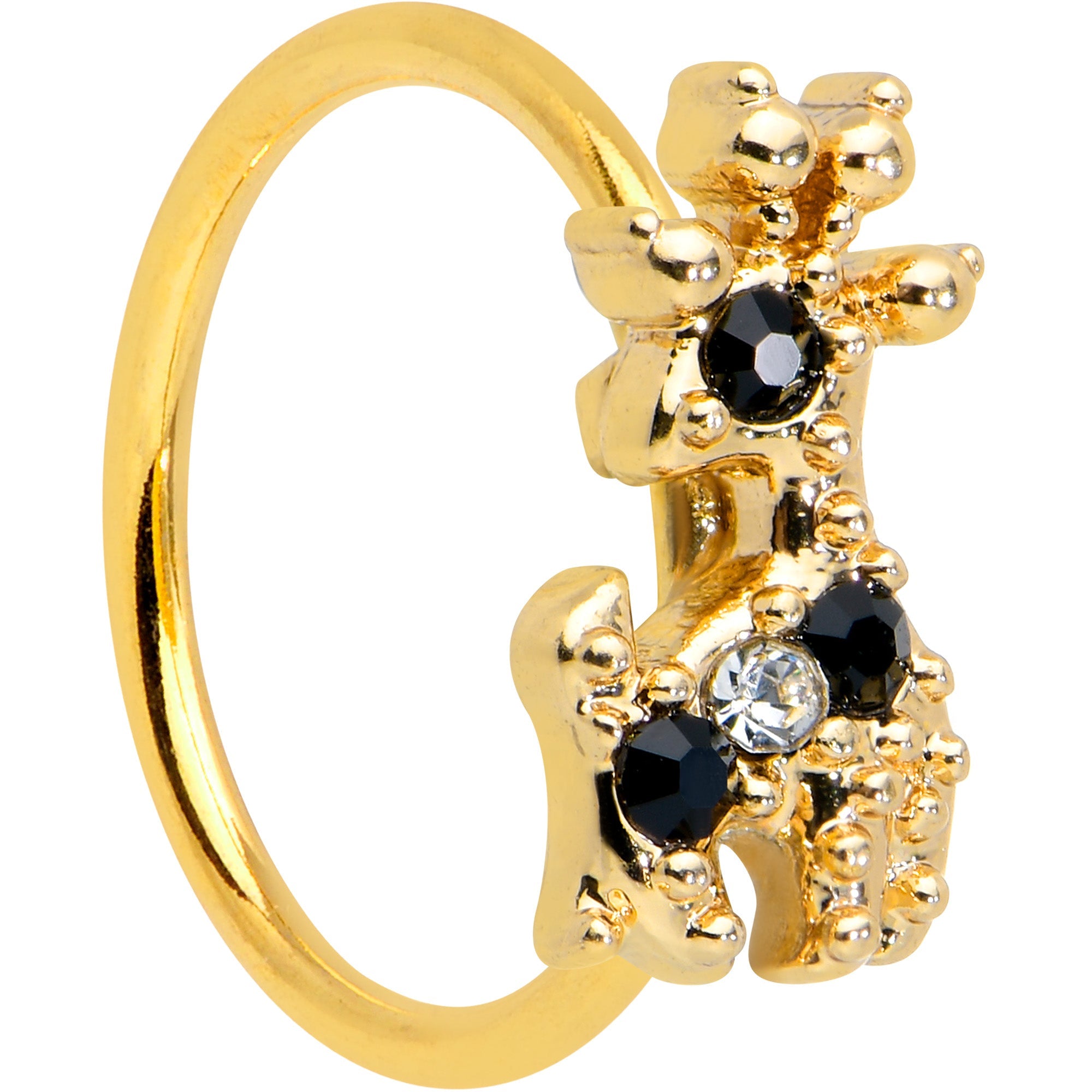 BodyCandy 20G 5/16 Black Gem Decadent Deer Nose Hoop — main product shot