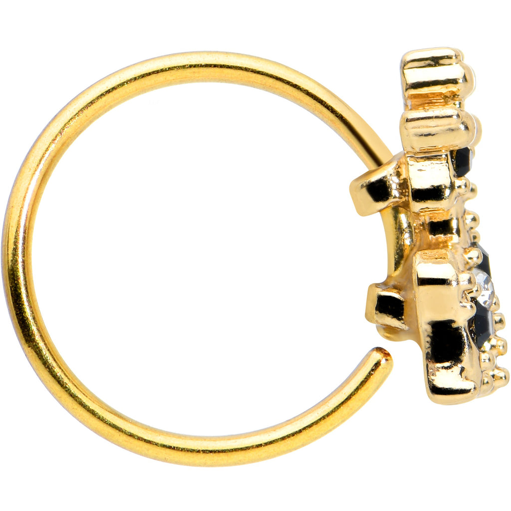 BodyCandy 20G 5/16 Black Gem Decadent Deer Nose Hoop — lifestyle context
