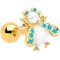 BodyCandy 16G 1/4 White Gem Gold Tone Snow Bug Cartilage Tragus Earring — main product shot