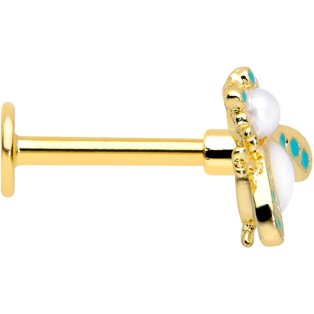 BodyCandy 16G 5/16 White Gem Gold Tone Snow Bug Labret Monroe Tragus — lifestyle context