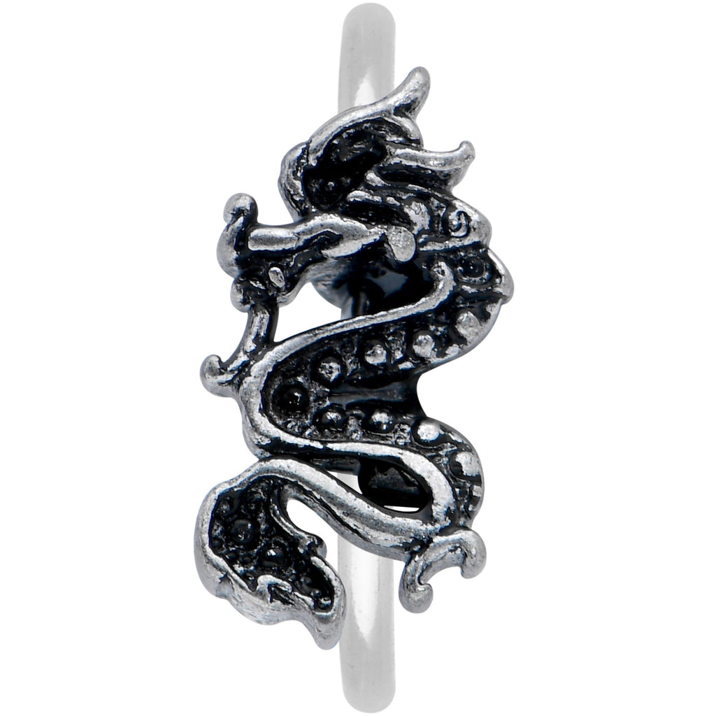 BodyCandy 20G 5/16 Regal Medieval Dragon Nose Hoop — detail close-up