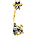 BodyCandy Clear Black Gem Gold Tone Decadent Deer Belly Ring — main product shot