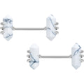 BodyCandy 14G 9/16 White Howlite Stone Obelisks Barbell Nipple Ring Set — main product shot