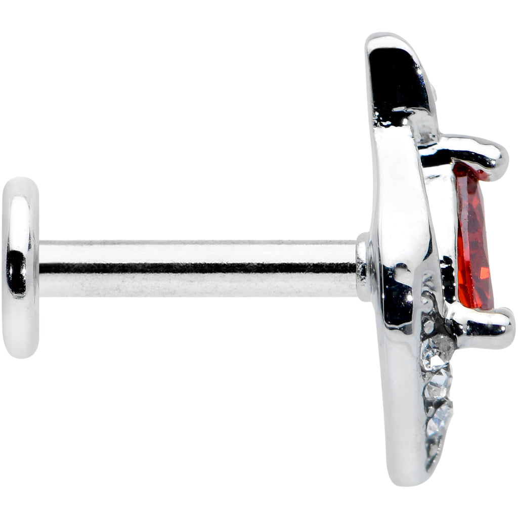 BodyCandy 16G 1/4 Clear Red Gem Swirling Oval Labret Monroe Tragus — lifestyle context