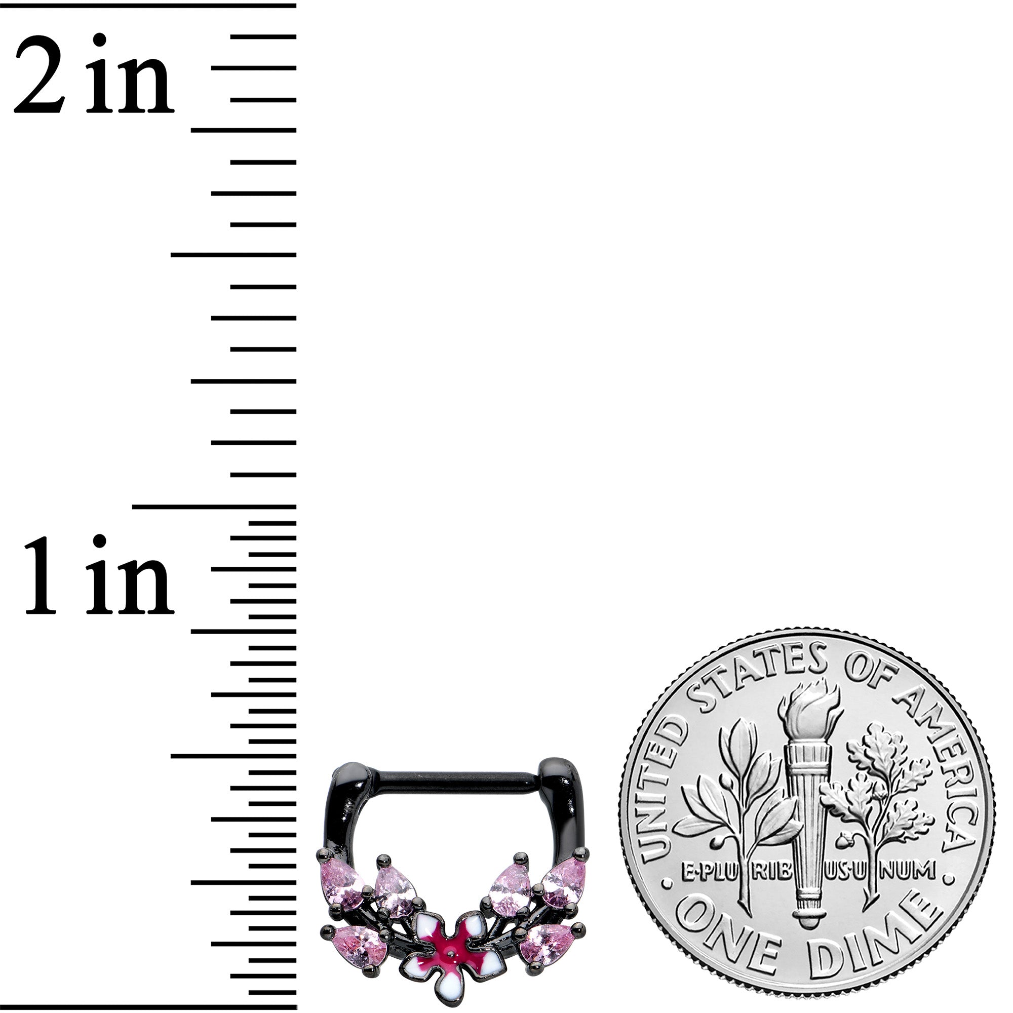 BodyCandy 16G 5/16 Pink Gem Black Fanciful Flower Cartilage Clicker — lifestyle context