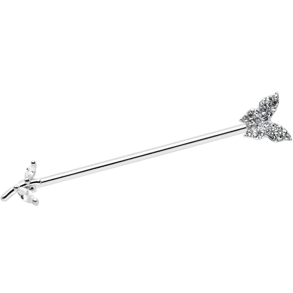 BodyCandy 14G Clear CZ Gem Branch Butterfly Industrial Barbell 38mm — main product shot
