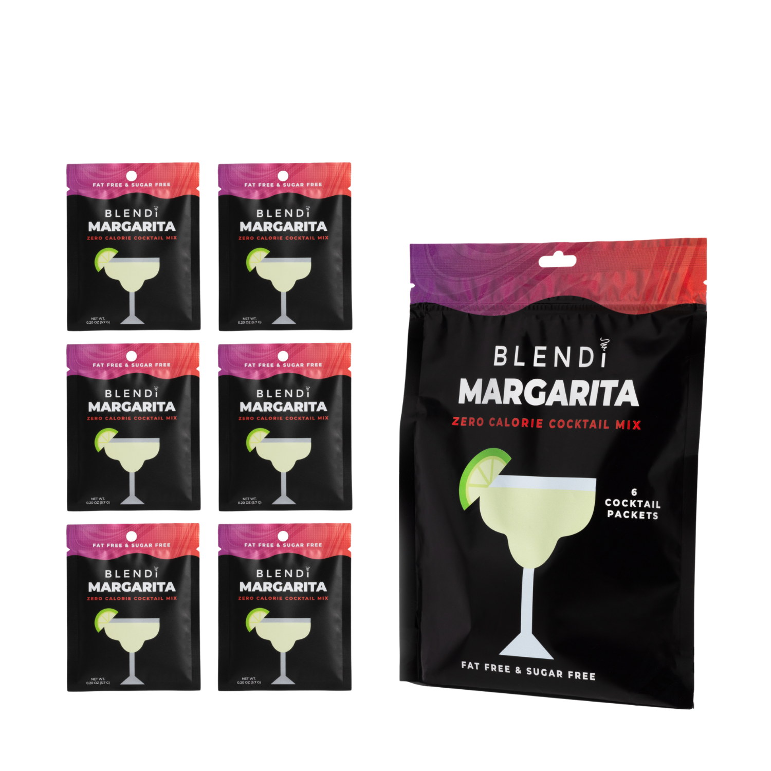 Skinny Mocktail Mixers – Guilt-Free Flavor, Zero Cal- 1 Pack (6 Count) – BLENDi