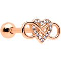 BodyCandy Clear CZ Gem Rose Gold Tone Infinity Heart Barbell Tongue Ring — main product shot