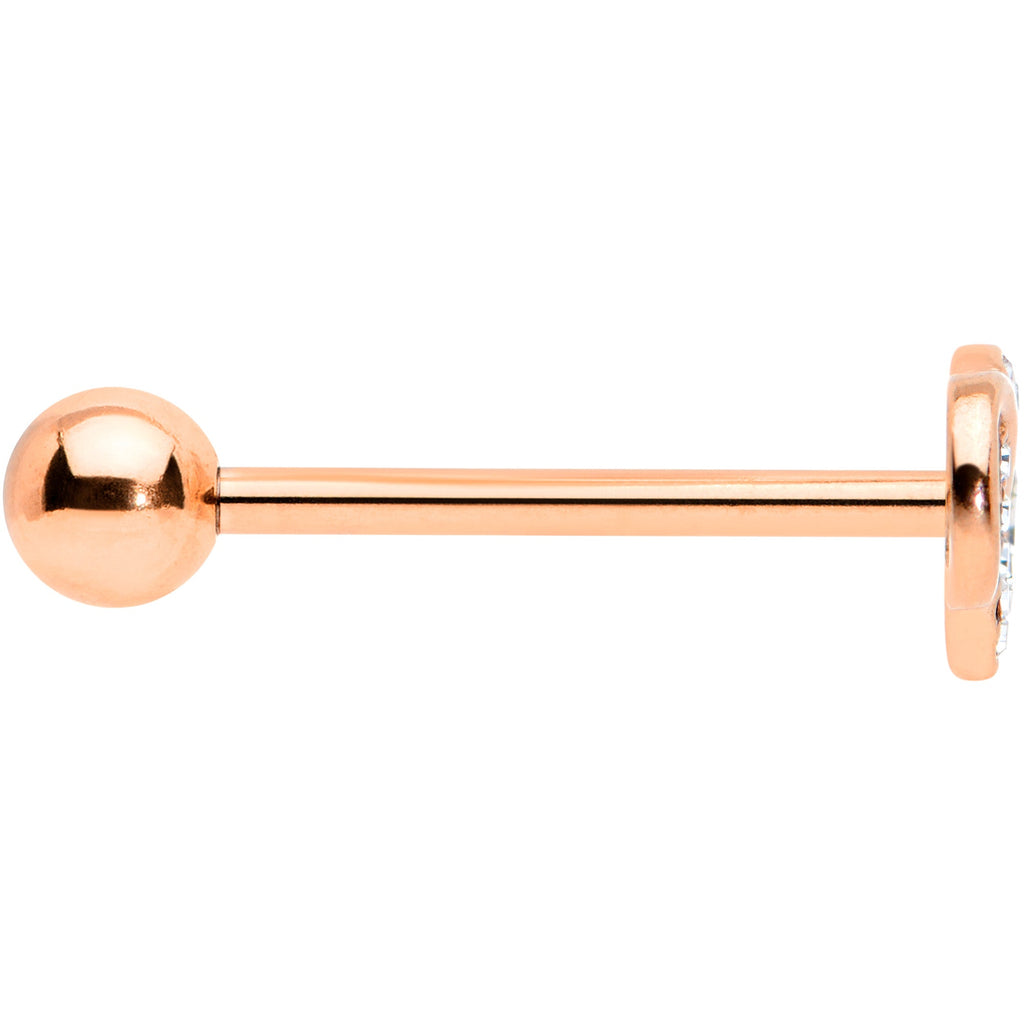 BodyCandy Clear CZ Gem Rose Gold Tone Infinity Heart Barbell Tongue Ring — lifestyle context