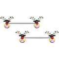 BodyCandy 14G 9/16 Colorful Reindeer Christmas Barbell Nipple Ring Set — main product shot