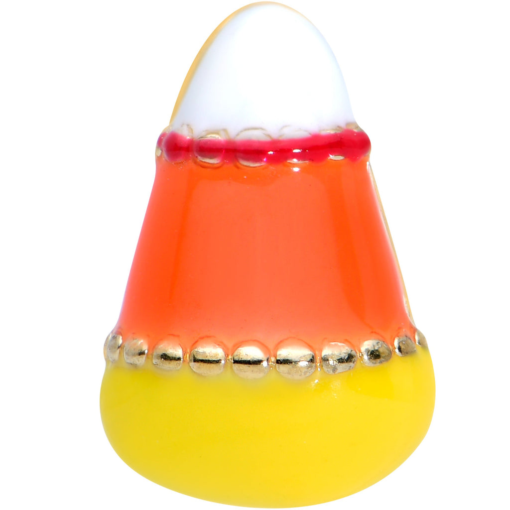 BodyCandy 20G 1/4 Candy Corn Halloween Nose Bone — detail close-up