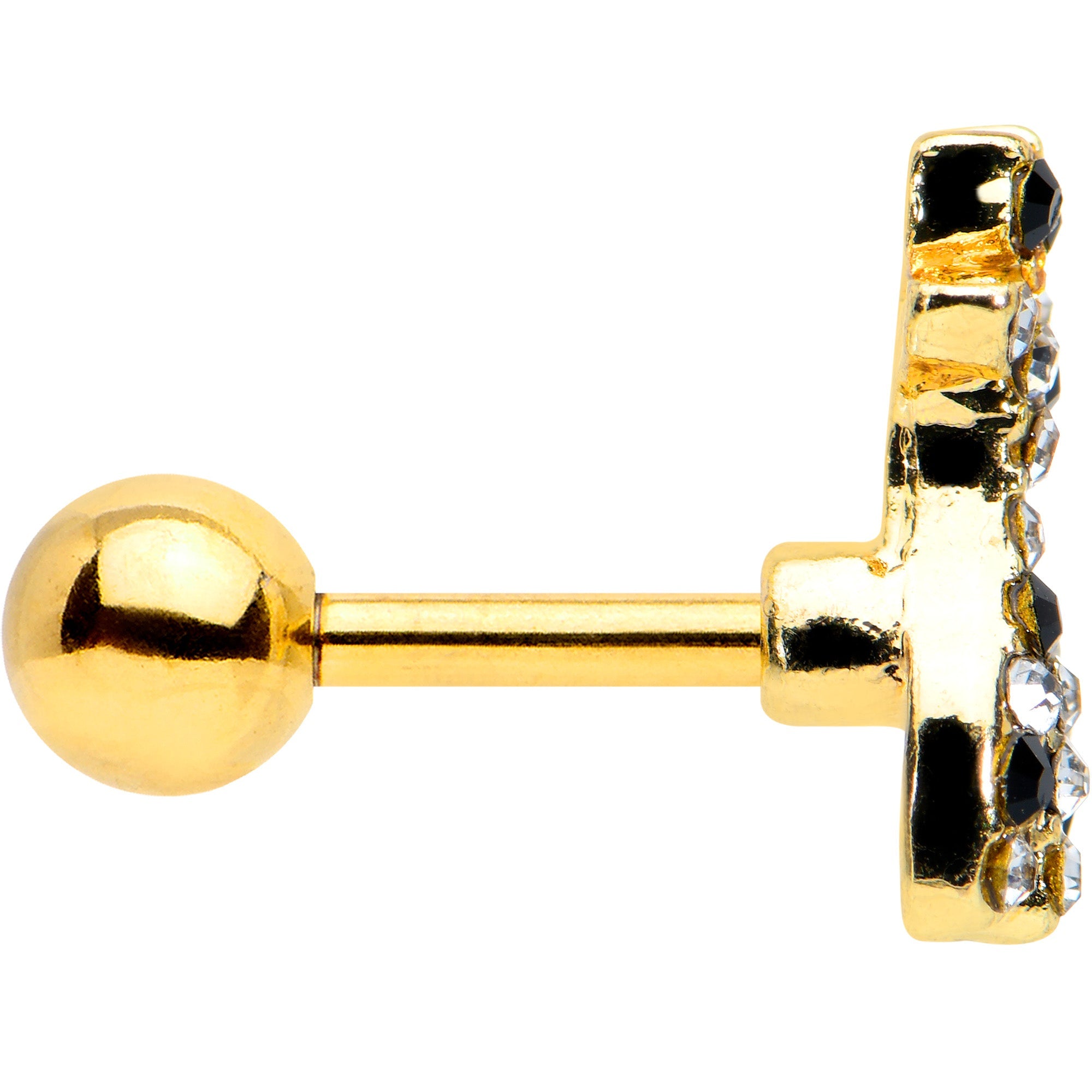 BodyCandy 16G 1/4 Black Gem Gold Tone Decadent Deer Cartilage Tragus — lifestyle context