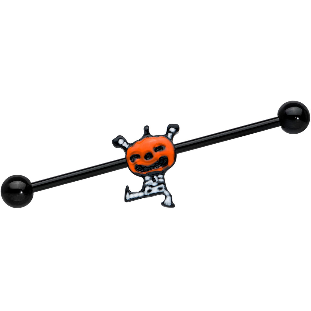 BodyCandy 14G Dancing Skeleton Pumpkin Halloween Industrial Barbell 38mm — main product shot